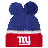 New York Giants Women's Double Bubble Cuffed Knit Hat with Poms | NFL Outlet