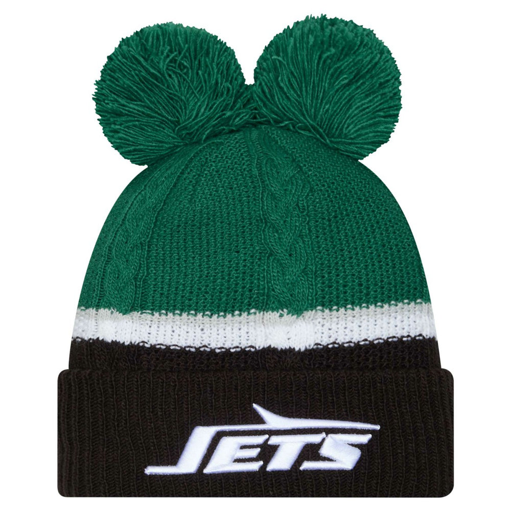 New York Jets Women's Double Bubble Cuffed Knit Hat with Poms | NFL New