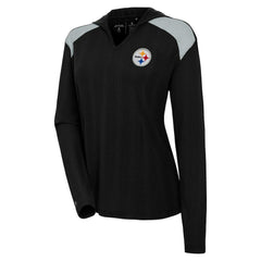 Pittsburgh Steelers Antigua Women's Opulent Long Sleeve Hoodie T-Shirt | NFL Outlet