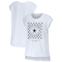 Dallas Cowboys WEAR by Erin Andrews Women's Checker Muscle Tank Top | NFL Discount