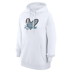 Detroit Lions G-III 4Her by Carl Banks Women's Animal Print Heart Team Graphic Fleece Tri-Blend Pullover Hoodie | NFL Outlet