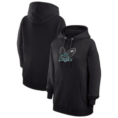 Philadelphia Eagles G-III 4Her by Carl Banks Women's Animal Print Heart Team Graphic Fleece Tri-Blend Pullover Hoodie | NFL Sale