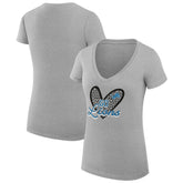 Detroit Lions G-III 4Her by Carl Banks Women's Super-Slim Fit Lightweight Leopard Heart V-Neck T-Shirt | NFL On sale