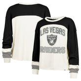 Las Vegas Raiders '47 Women's Double Header Curve Raglan Long Sleeve Crop Top | NFL Online
