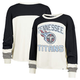 Tennessee Titans '47 Women's Double Header Curve Raglan Long Sleeve Crop Top | NFL Hot