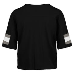 Las Vegas Raiders '47 Women's Double Header Scout Cropped V-Neck T-Shirt | NFL New