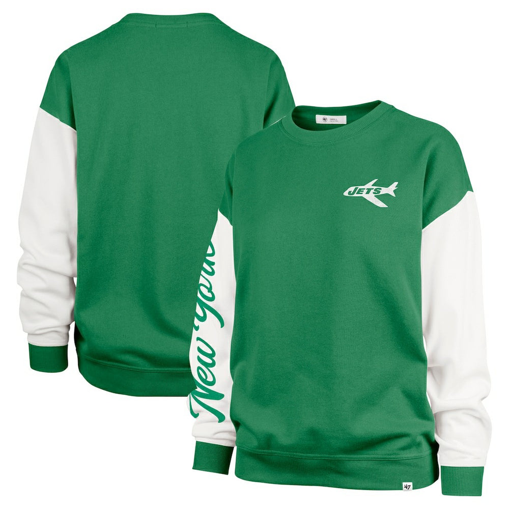 New York Jets '47 Women's Double Header Rise Andie Pullover Sweatshirt | NFL Hot