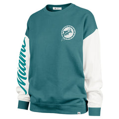 Miami Dolphins '47 Women's Double Header Rise Andie Pullover Sweatshirt | NFL Discount