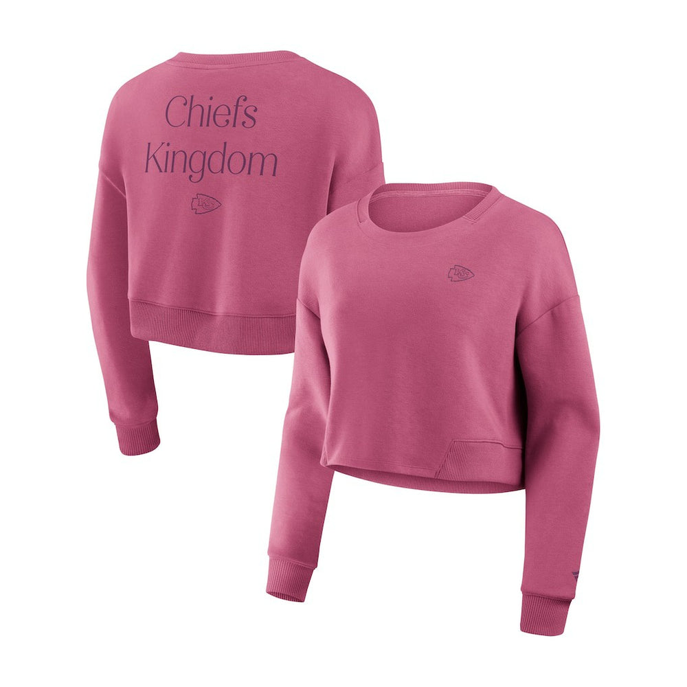Kansas City Chiefs Women's Studio Tri-Blend Cropped Pullover Sweatshirt | NFL New