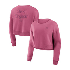 Kansas City Chiefs Women's Studio Tri-Blend Cropped Pullover Sweatshirt | NFL New