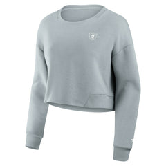 Las Vegas Raiders Women's Studio Tri-Blend Cropped Pullover Sweatshirt | NFL On sale