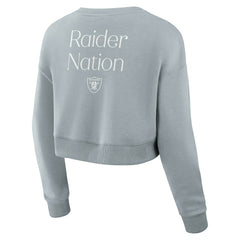 Las Vegas Raiders Women's Studio Tri-Blend Cropped Pullover Sweatshirt | NFL On sale