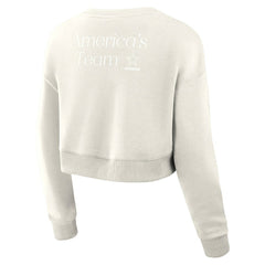 Dallas Cowboys Women's Studio Tri-Blend Cropped Pullover Sweatshirt | NFL Outlet