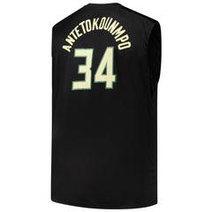 Black Giannis Antetokounmpo Milwaukee Bucks Profile Big & Tall Player Muscle Tank | NBA