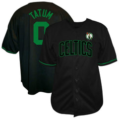 Black Jayson Tatum Boston Celtics Profile Big & Tall Name & Number Button-Up Jersey | NBA