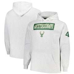 Ash Giannis Antetokounmpo Milwaukee Bucks Profile Big & Tall Player Double Face Tri-Blend Pullover Hoodie | NBA