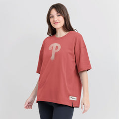 Philadelphia Phillies Fanatics Women's Oversized Elements Raw Edge Future Ground T-Shirt - MLB T-shirts