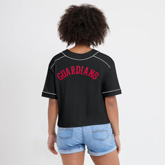 Cleveland Guardians Fanatics Women's Oversized Champ Game Cropped V-Neck T-Shirt - MLB T-shirts