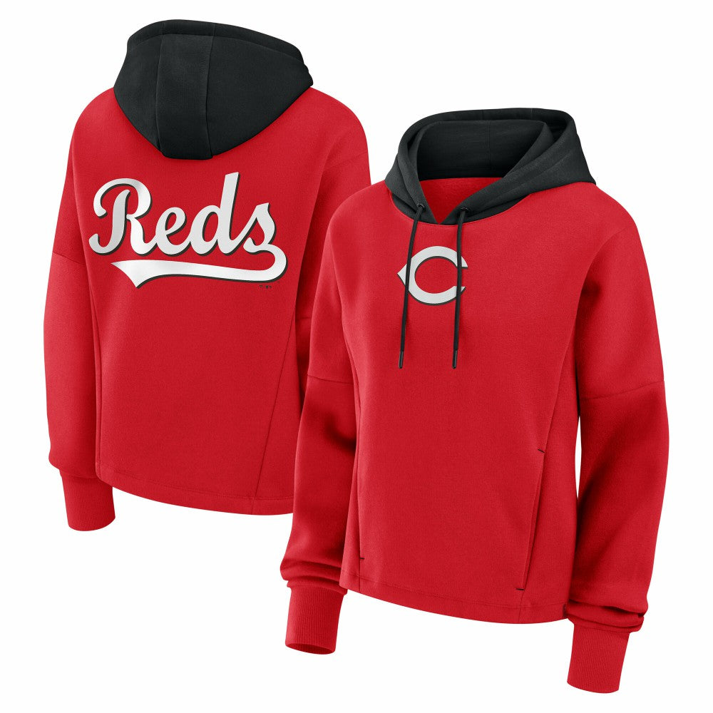Cincinnati Reds Fanatics Women's Oversized Legacy Favorite Spectator Pullover Hoodie - MLB Hoodies