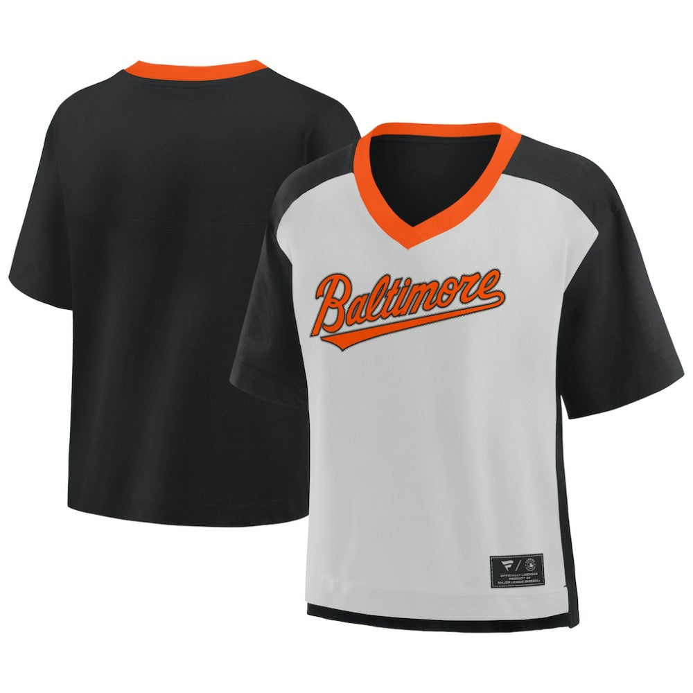Baltimore Orioles Fanatics Oversized Race To Win V-Neck T-Shirt - MLB T-shirts