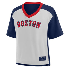 Boston Red Sox Fanatics Oversized Race To Win V-Neck T-Shirt - MLB T-shirts