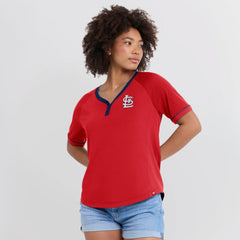 St. Louis Cardinals Fanatics Women's League Diva Star Raglan V-Neck T-Shirt - MLB T-shirts