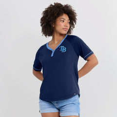 Tampa Bay Rays Fanatics Women's League Diva Star Raglan V-Neck T-Shirt - MLB T-shirts