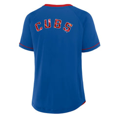 Chicago Cubs Fanatics Women's League Diva Star Raglan V-Neck T-Shirt - MLB T-shirts