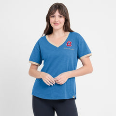Atlanta Braves Fanatics Women's Binge Worthy Stadium Slub V-Neck T-Shirt - MLB T-shirts