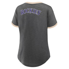 Colorado Rockies Fanatics Women's Binge Worthy Stadium Slub V-Neck T-Shirt - MLB T-shirts