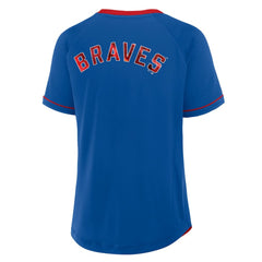 Atlanta Braves Fanatics Women's Cooperstown Collection League Diva Raglan V-Neck T-Shirt - MLB T-shirts