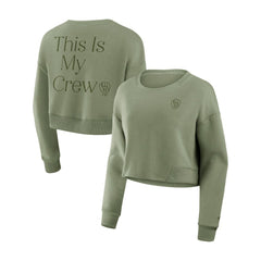 Milwaukee Brewers Fanatics Women's Studio Cropped Pullover Sweatshirt - MLB Pullover