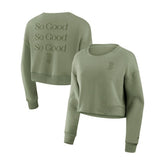 Boston Red Sox Fanatics Women's Studio Cropped Pullover Sweatshirt - MLB Pullover