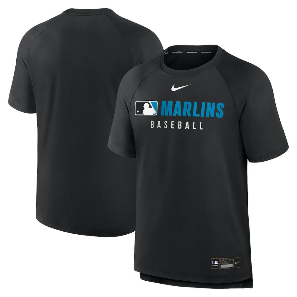 Miami Marlins Nike Authentic Collection Pregame Raglan Dri-FIT T-Shirt - MLB T-shirts