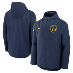 Milwaukee Brewers Nike Authentic Collection Raglan Performance Full-Zip Jacket - MLB Jackets