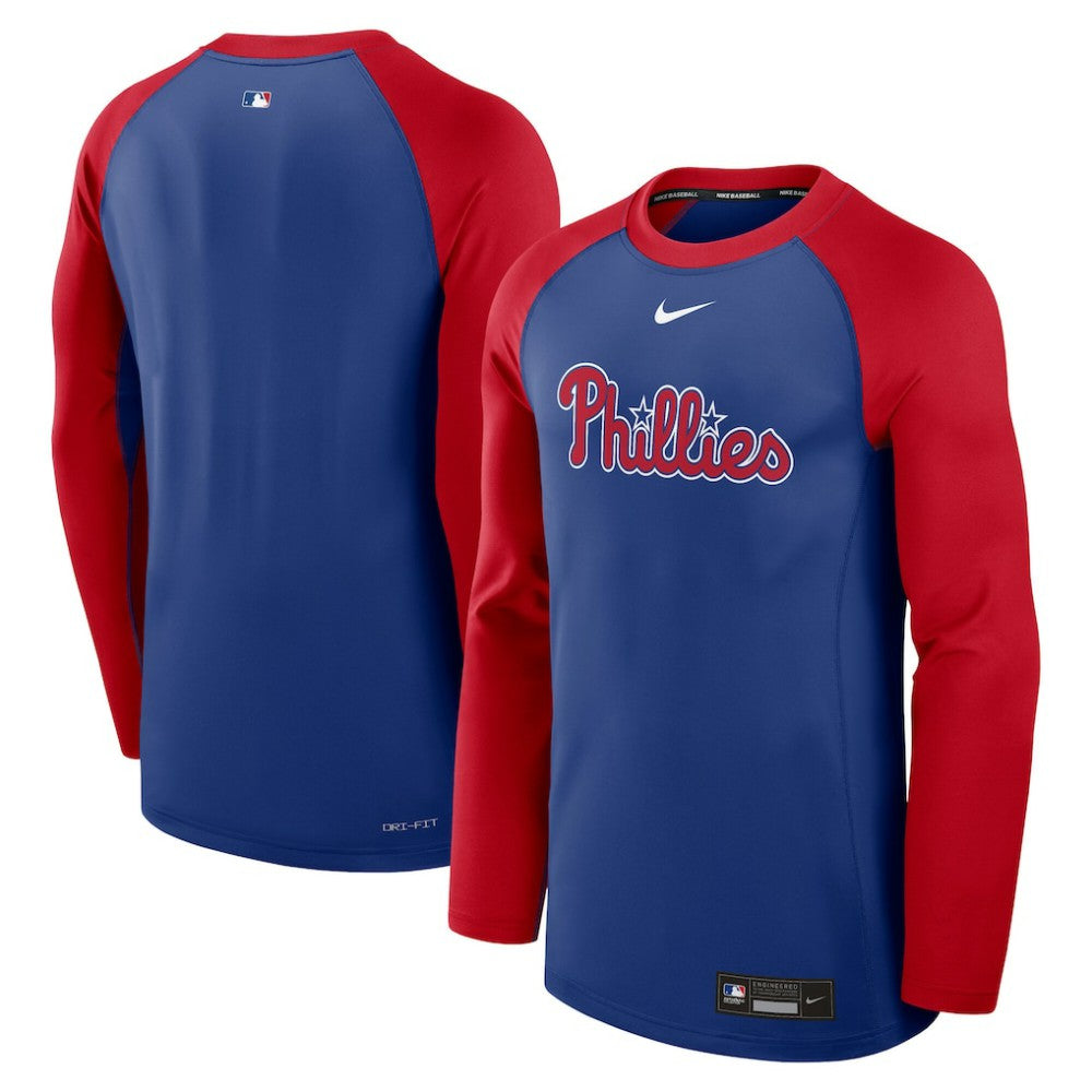Philadelphia Phillies Nike Authentic Collection Game Time Raglan Performance Long Sleeve T-Shirt - MLB T-shirts