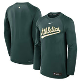 Athletics Nike Authentic Collection Game Time Raglan Dri-FIT Long Sleeve T-Shirt - MLB T-shirts