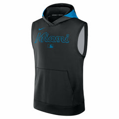 Miami Marlins Nike Authentic Collection Dri-FIT Sleeveless Hoodie - MLB Hoodies