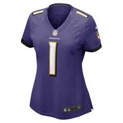 Baltimore Ravens Number 1 Bride Women's Game Jersey | NFL Hot