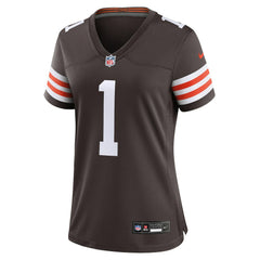 Cleveland Browns Number 1 Bride Women's Game Jersey | NFL On sale