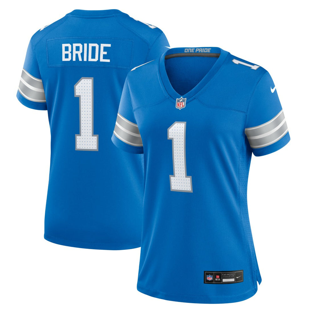 Detroit Lions Number 1 Bride Women's Game Jersey | NFL Outlet