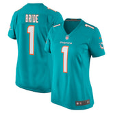 Miami Dolphins Number 1 Bride Women's Game Jersey | NFL Outlet