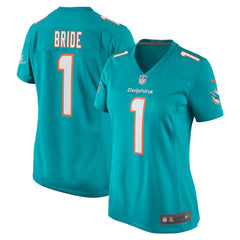 Miami Dolphins Number 1 Bride Women's Game Jersey | NFL Outlet