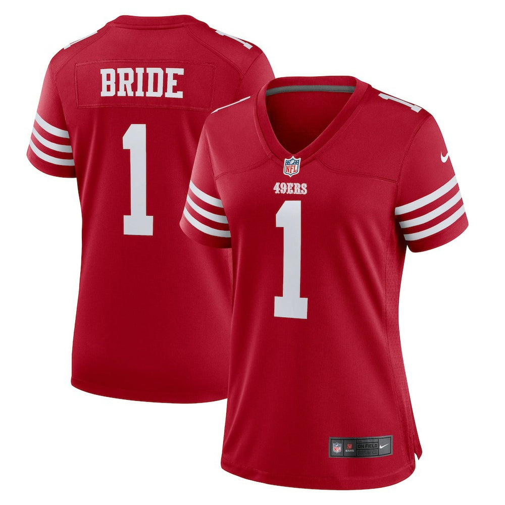 San Francisco 49ers Number 1 Bride Women's Game Jersey | NFL On sale