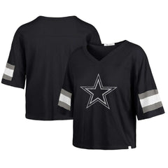 Dallas Cowboys '47 Women's Double Header Scout Cropped V-Neck T-Shirt | NFL On sale