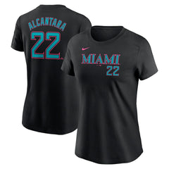 Sandy Alcantara Miami Marlins Nike Women's 2025 City Connect Fuse Name & Number T-Shirt - MLB T-shirts