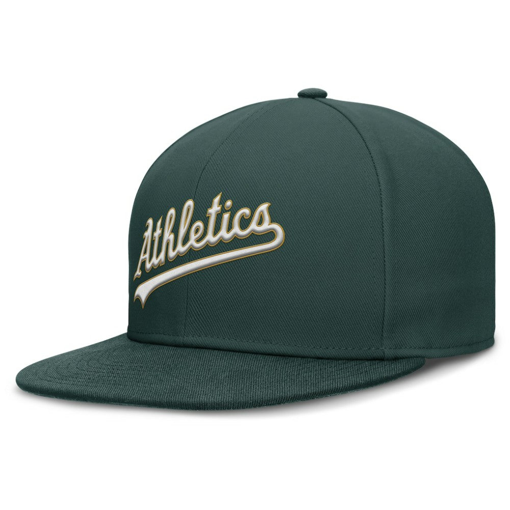 Athletics Nike Wordmark Dri-FIT Round Bill True Fitted Hat - MLB Hats