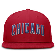 Chicago Cubs Nike Wordmark Dri-FIT Round Bill True Fitted Hat - MLB Hats