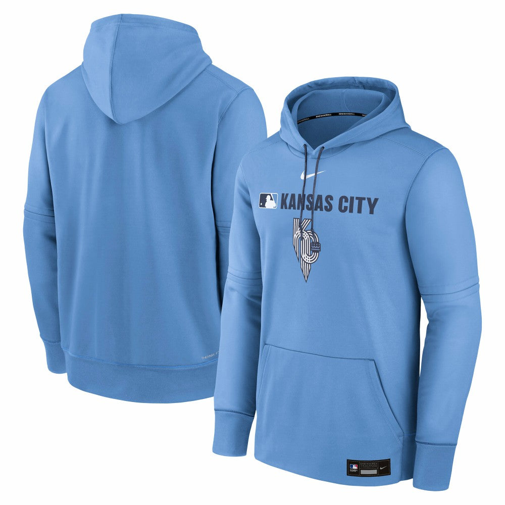 Kansas City Royals Nike Authentic Collection City Connect Therma Pullover Hoodie - MLB Hoodies