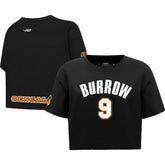 Cincinnati Bengals Joe Burrow Pro Standard Women's Player Name & Number Cropped Boxy T-Shirt | NFL Outlet